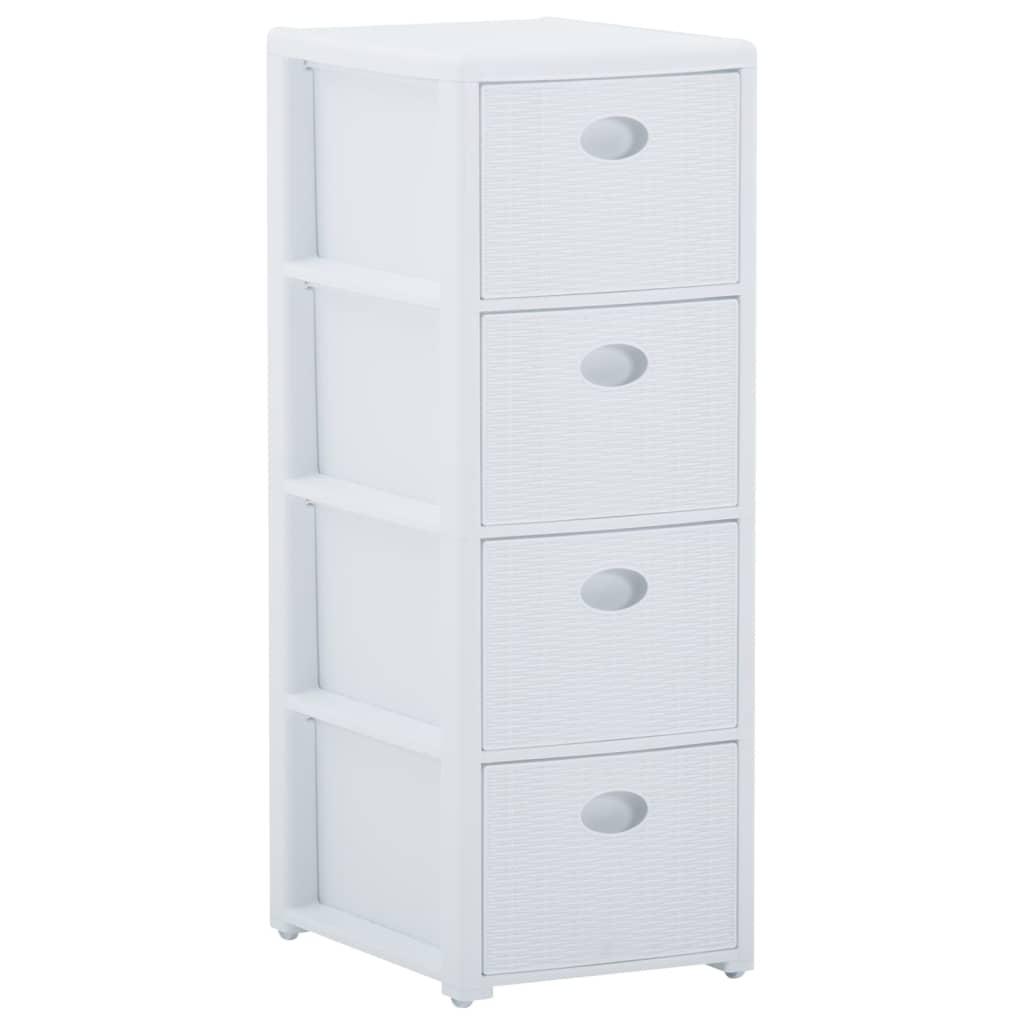 Kommode 30x40x80 cm 4 skuffer hvid