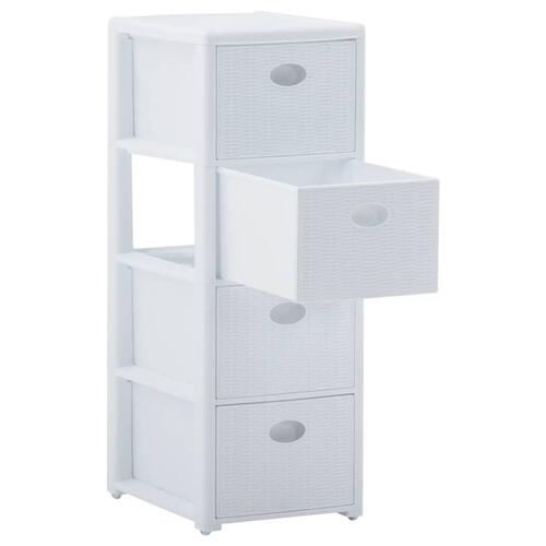 Kommode 30x40x80 cm 4 skuffer hvid