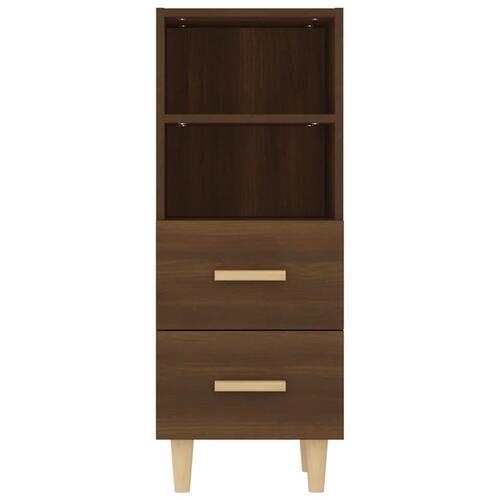 Skænk 34,5x34x90 cm konstrueret træ brun egetræsfarve