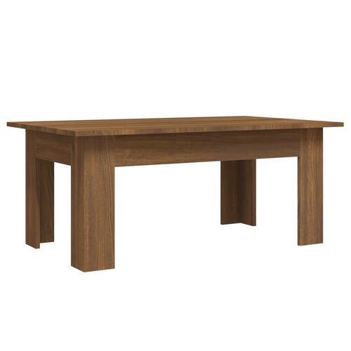 Sofabord 100x60x42 cm konstrueret træ brun egetræsfarve