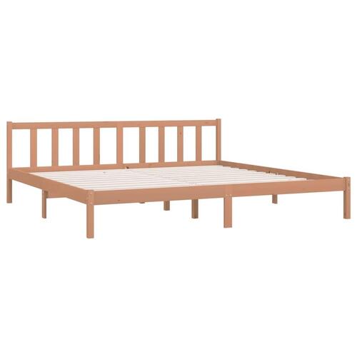 Sengestel 200x200 cm massivt fyrretræ gyldenbrun
