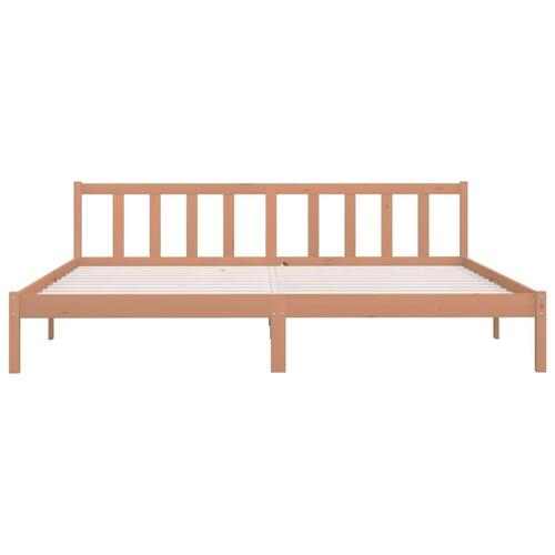 Sengestel 200x200 cm massivt fyrretræ gyldenbrun