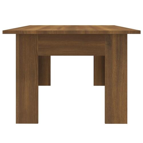Sofabord 100x60x42 cm konstrueret træ brun egetræsfarve
