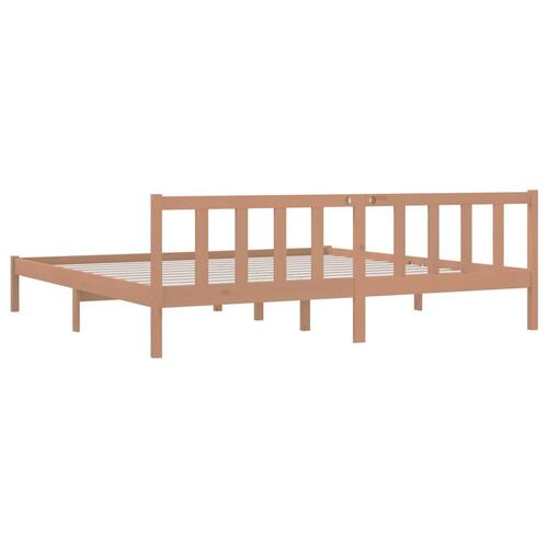 Sengestel 200x200 cm massivt fyrretræ gyldenbrun