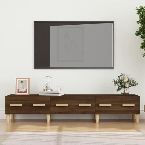Tv-bord 150x34,5x30 cm konstrueret træ brun egetræsfarve