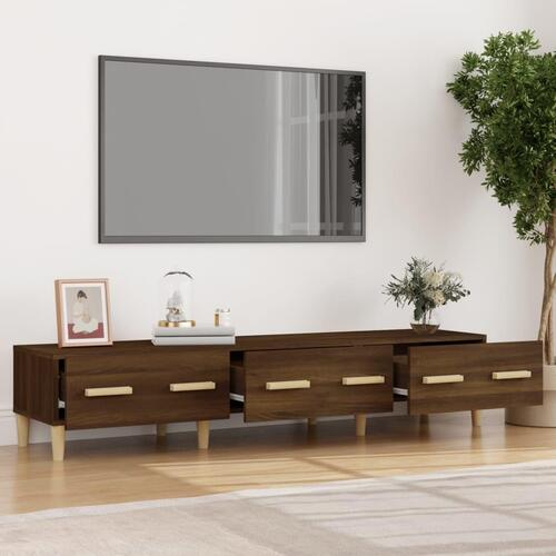 Tv-bord 150x34,5x30 cm konstrueret træ brun egetræsfarve