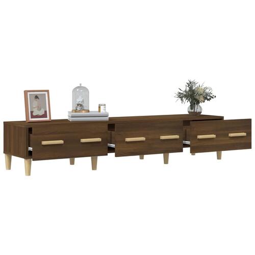 Tv-bord 150x34,5x30 cm konstrueret træ brun egetræsfarve