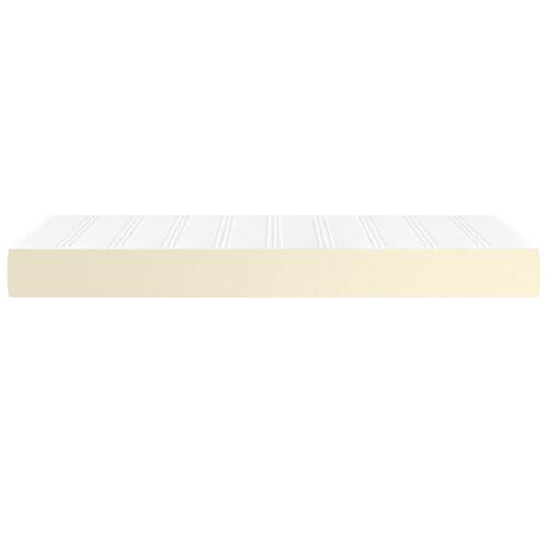 Springmadras med pocketfjedre 90x200x20 cm kunstlæder creme