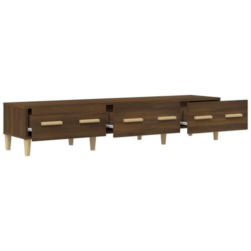 Tv-bord 150x34,5x30 cm konstrueret træ brun egetræsfarve