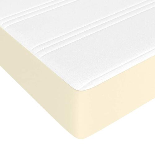 Springmadras med pocketfjedre 90x200x20 cm kunstlæder creme
