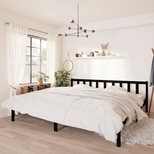 Sengestel 200x200 cm massivt fyrretræ sort