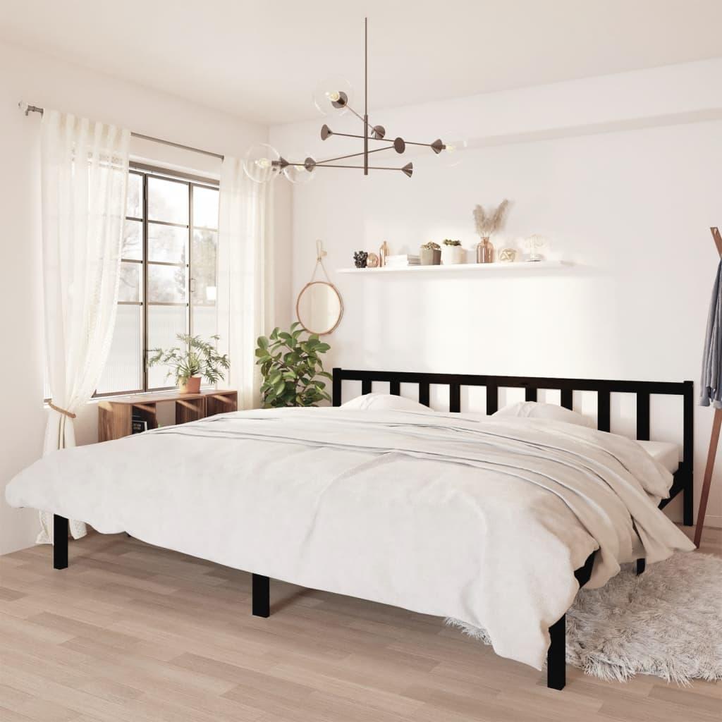 Sengestel 200x200 cm massivt fyrretræ sort