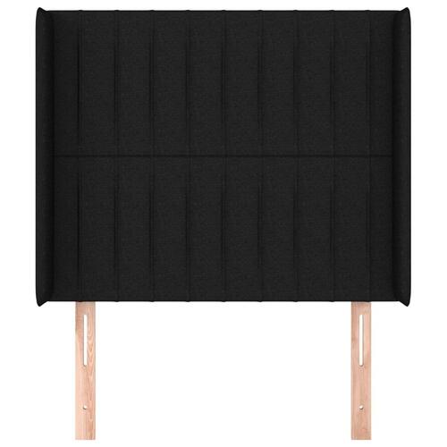 Sengegavl med kanter 83x16x118/128 cm stof sort