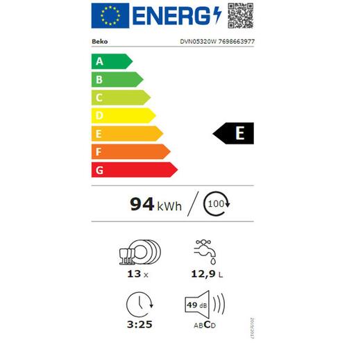Opvaskemaskine BEKO DVN05320W Hvid 60 cm