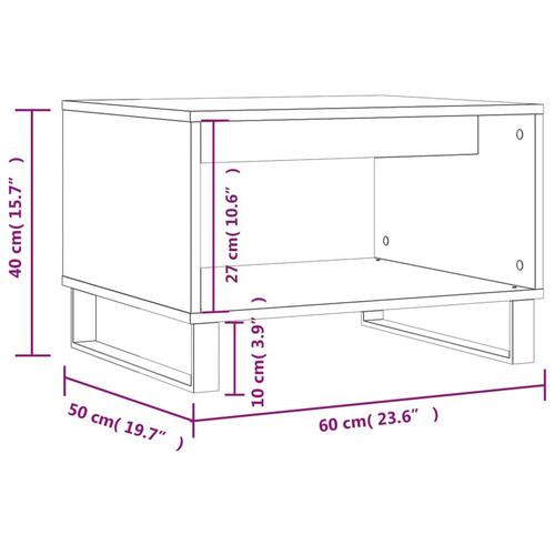 Sofabord 60x50x40 cm konstrueret træ grå sonoma-eg