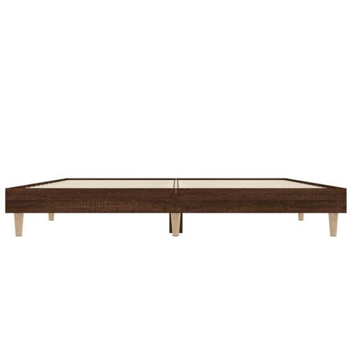 Sengestel 135x190 cm konstrueret træ brun eg