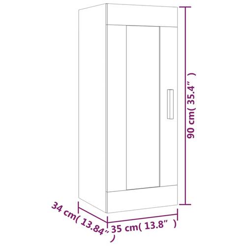 Vægskab 35x34x90 cm konstrueret træ røget egetræsfarve