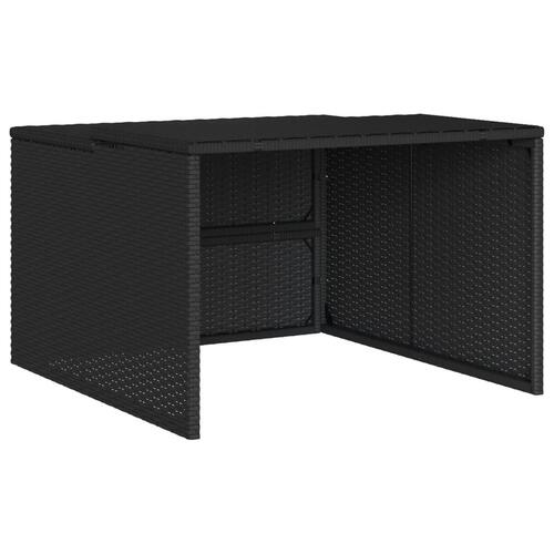 Garage til robotplæneklipper 86x90x52/57 cm polyrattan sort