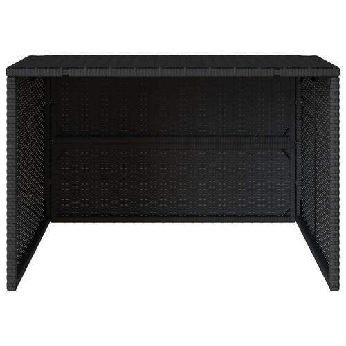 Garage til robotplæneklipper 86x90x52/57 cm polyrattan sort