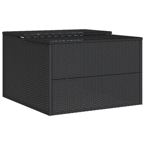 Garage til robotplæneklipper 86x90x52/57 cm polyrattan sort