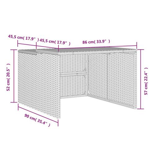 Garage til robotplæneklipper 86x90x52/57 cm polyrattan sort