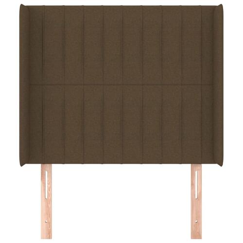 Sengegavl med kanter 83x16x118/128 cm stof mørkebrun