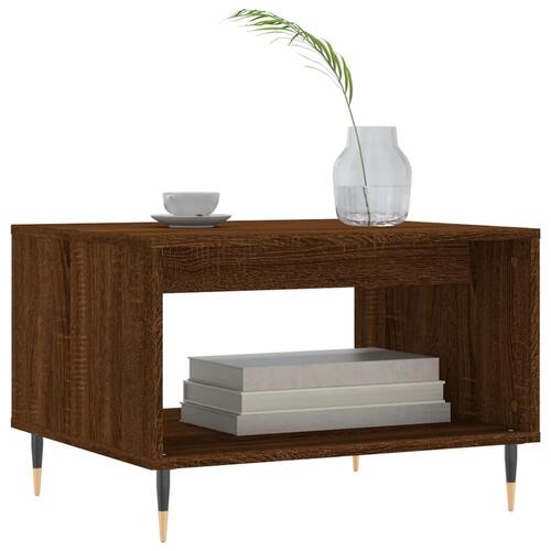 Sofabord 60x50x40 cm konstrueret træ brunt egetræ