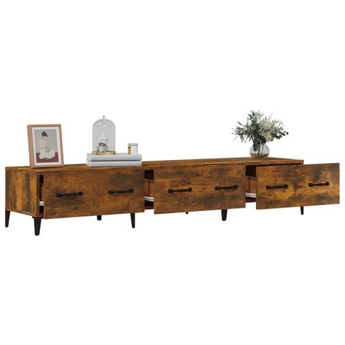 Tv-bord 150x34,5x30 cm konstrueret træ røget egetræsfarve