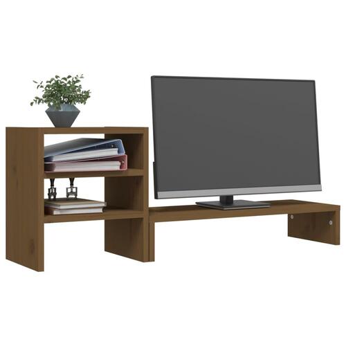 Skærmholder 81x20x30 cm massivt fyrretræ gyldenbrun