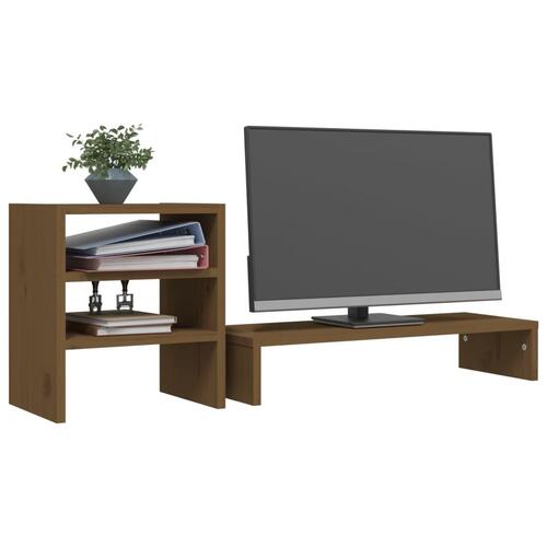 Skærmholder 81x20x30 cm massivt fyrretræ gyldenbrun