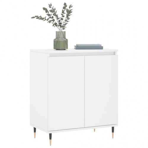 Skænk 60×35×70 cm i hvidt konstrueret træ med jernben