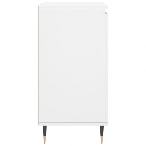 Skænk 60×35×70 cm i hvidt konstrueret træ med jernben