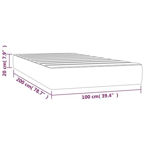 Springmadras med pocketfjedre 100x200x20 cm stof sort