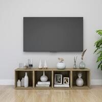 Tv-borde 4 stk. 37x35x37 cm konstrueret træ sonoma-eg