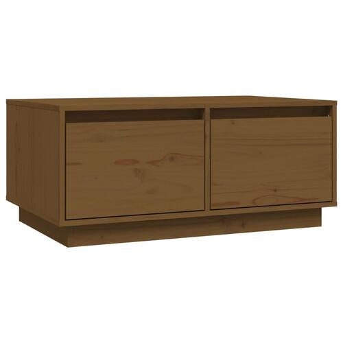 Sofabord 80x50x35 cm massivt fyrretræ gyldenbrun