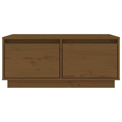 Sofabord 80x50x35 cm massivt fyrretræ gyldenbrun