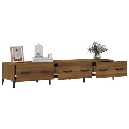 Tv-bord 150x34,5x30 cm konstrueret træ brun egetræsfarve