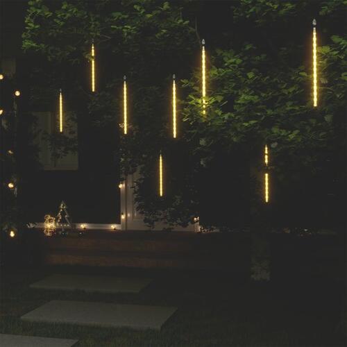 Meteorlys 8 stk. 30 cm 192 LED'er indendørs/udendørs varm hvid