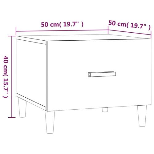 Sofabord 50x50x40 cm konstrueret træ røget egetræsfarve