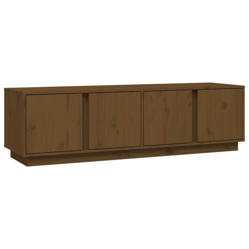 Tv-bord 140x40x40 cm massivt fyrretræ gyldenbrun