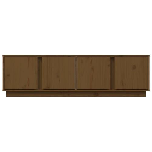 Tv-bord 140x40x40 cm massivt fyrretræ gyldenbrun
