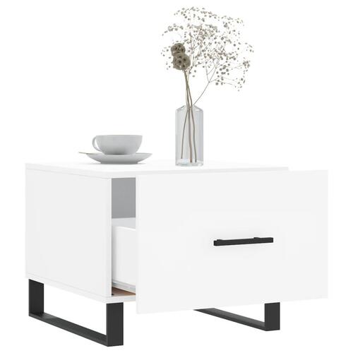 Sofabord 50x50x40 cm konstrueret træ hvid