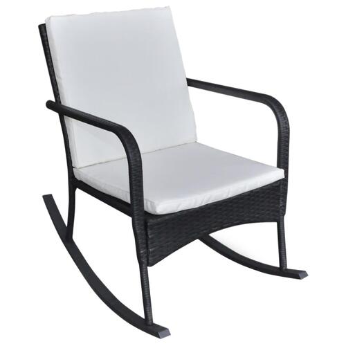 Udendørs gyngestol i polyrattan sort