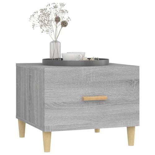 Sofabord 50x50x40 cm konstrueret træ grå sonoma-eg