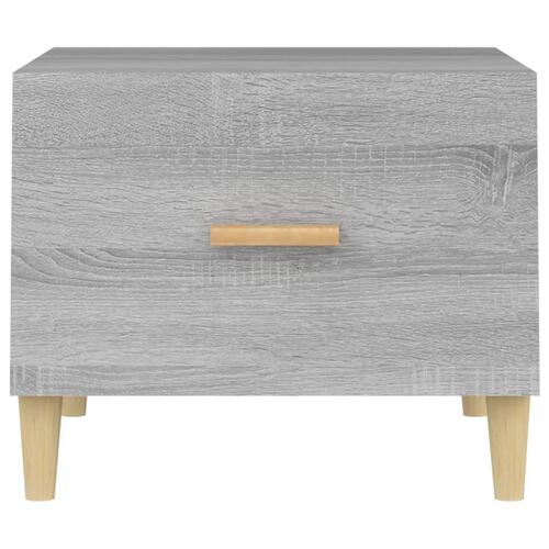 Sofabord 50x50x40 cm konstrueret træ grå sonoma-eg
