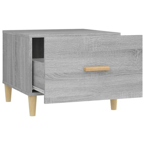 Sofabord 50x50x40 cm konstrueret træ grå sonoma-eg