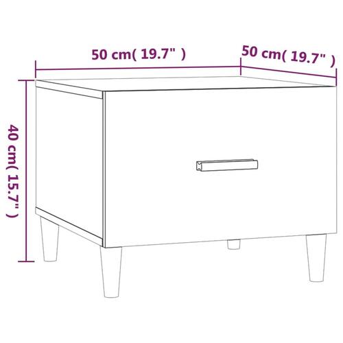 Sofabord 50x50x40 cm konstrueret træ grå sonoma-eg