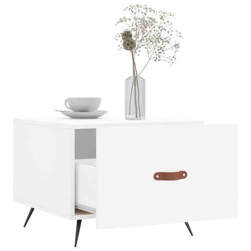 Sofabord 50x50x40 cm konstrueret træ hvid