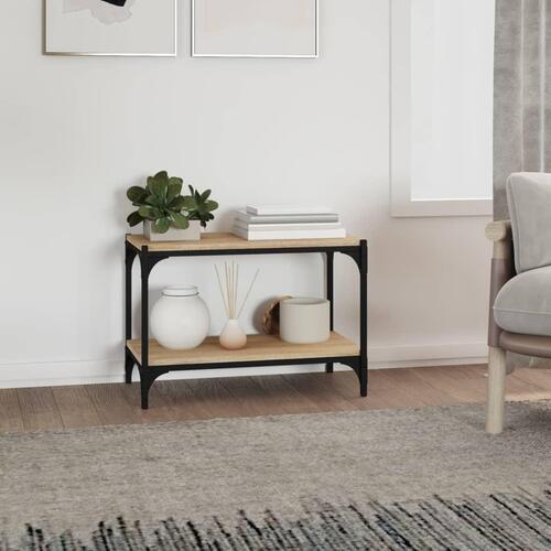 Tv-bord 60x33x41 cm konstrueret træ og stål sonoma-eg