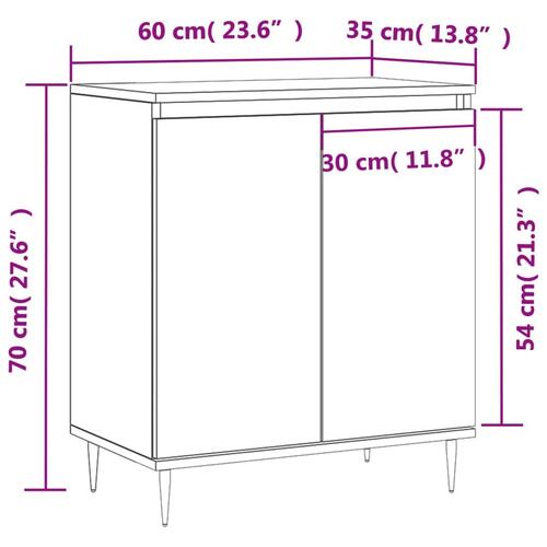 Skænk 60x35x70 cm konstrueret træ grå sonoma-eg